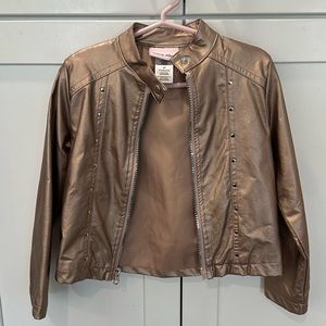 Gold faux leather jacket ✨